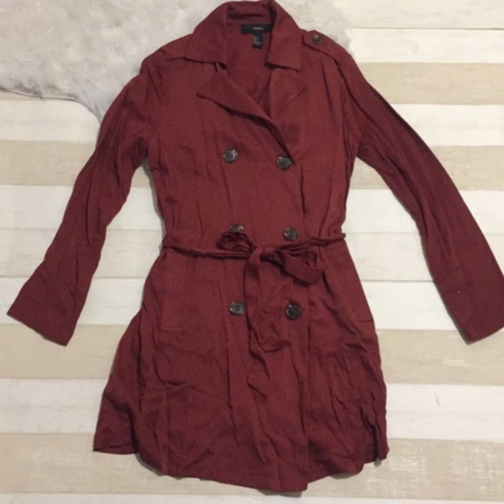 NWT Forever 21 burgundy brown trench